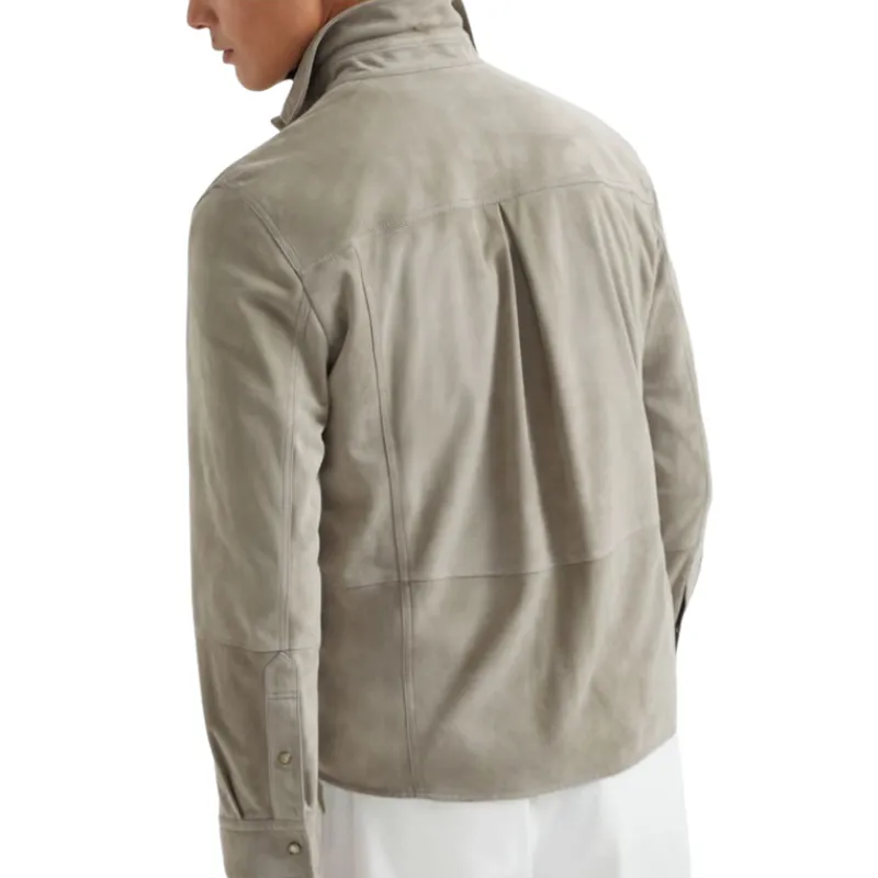 Men's Casual Classic Suede Lapel Long Sleeve Shirt 52232023F sold by Manly product image thumbnail 3