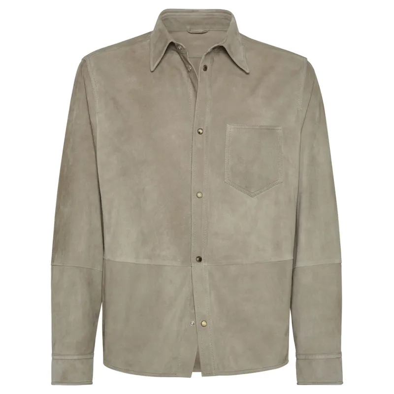 Men's Casual Classic Suede Lapel Long Sleeve Shirt 52232023F sold by Manly product image thumbnail 4