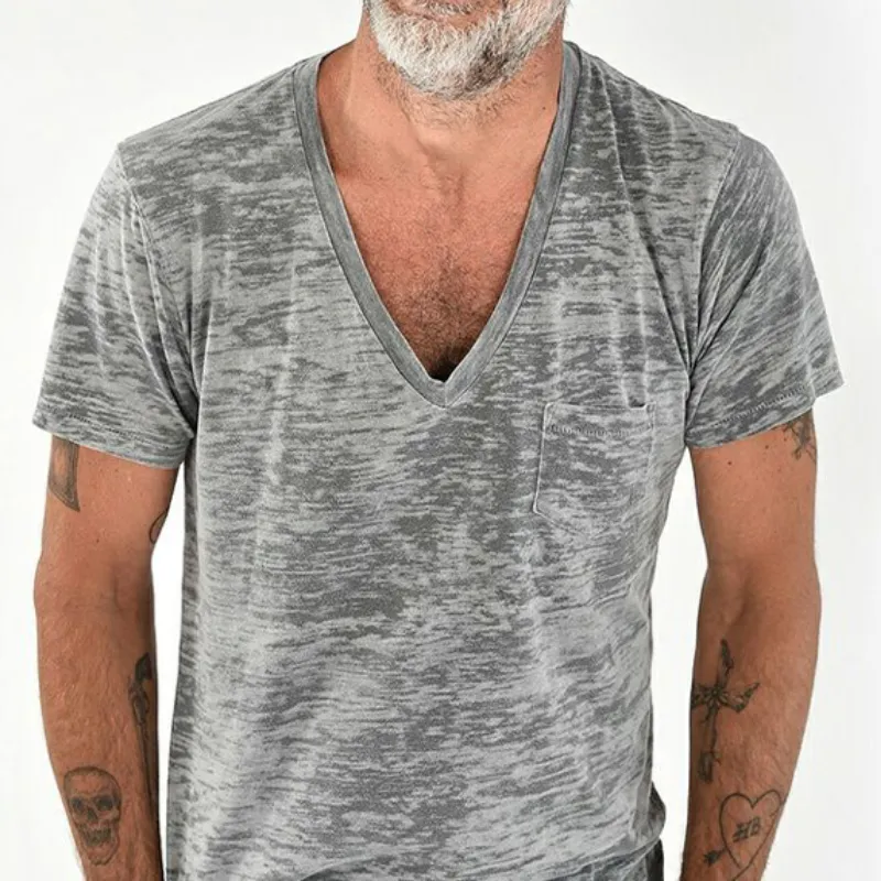 Men's Classic Casual Slim Fit V-Neck Cotton Short Sleeve T-Shirt 10874171K sold by Manly product image thumbnail 2