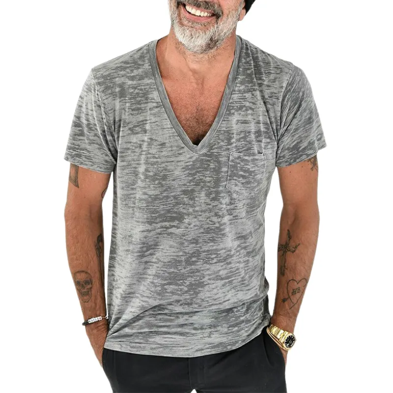 Men's Classic Casual Slim Fit V-Neck Cotton Short Sleeve T-Shirt 10874171K sold by Manly