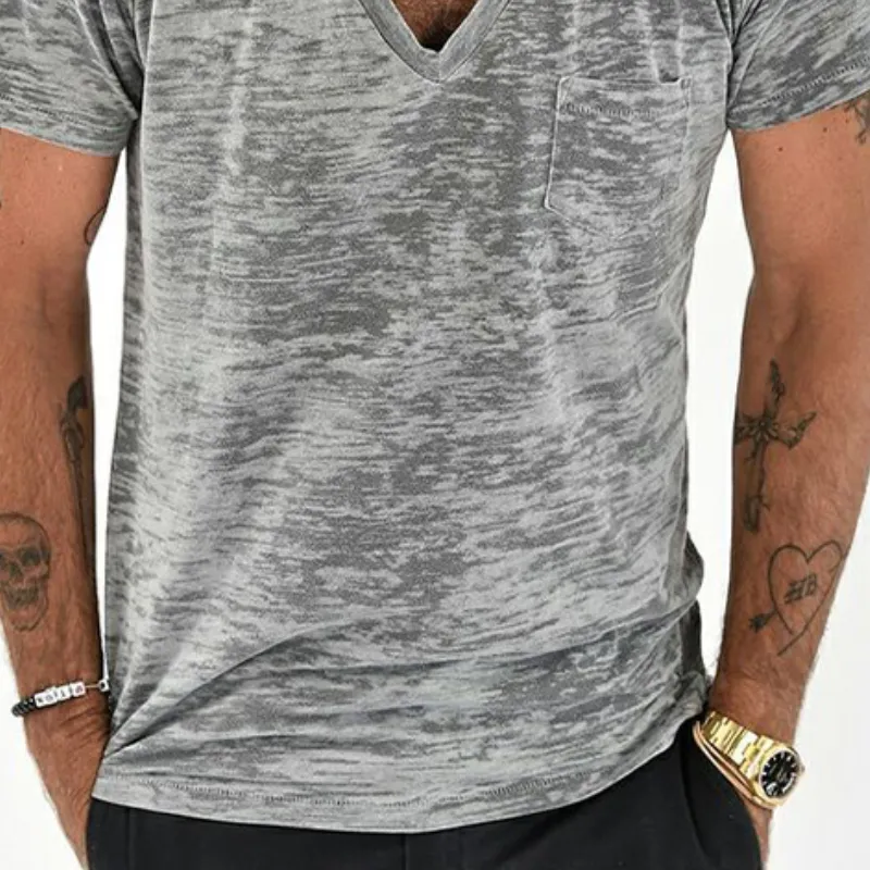 Men's Classic Casual Slim Fit V-Neck Cotton Short Sleeve T-Shirt 10874171K sold by Manly product image thumbnail 3