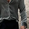 Men's Stylish Casual Velvet Slim Long Sleeve Shirt 17904550K sold by Manly