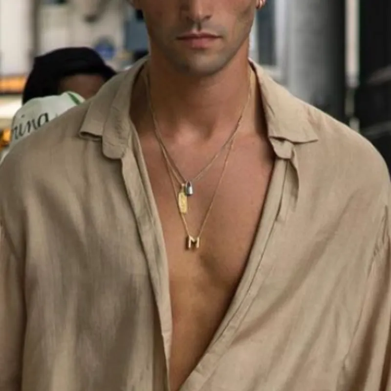 Men's Fashionable Casual Loose Silk Cotton Long Sleeve Shirt 26761398K sold by Manly product image thumbnail 3