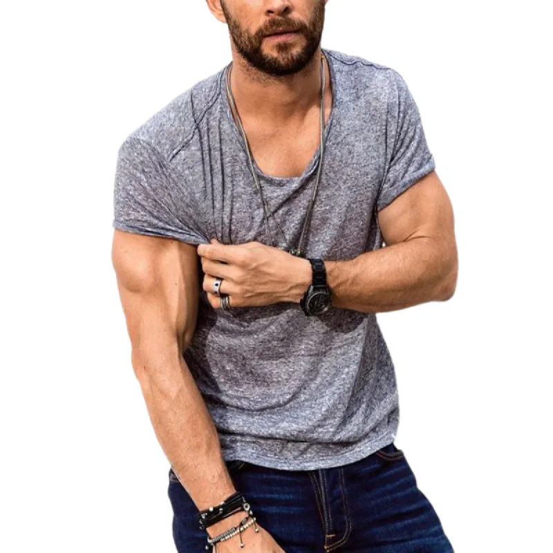 Men's Classic Casual Slim Round Neck Bamboo Cotton Short Sleeve T-Shirt 22922012K sold by Manly