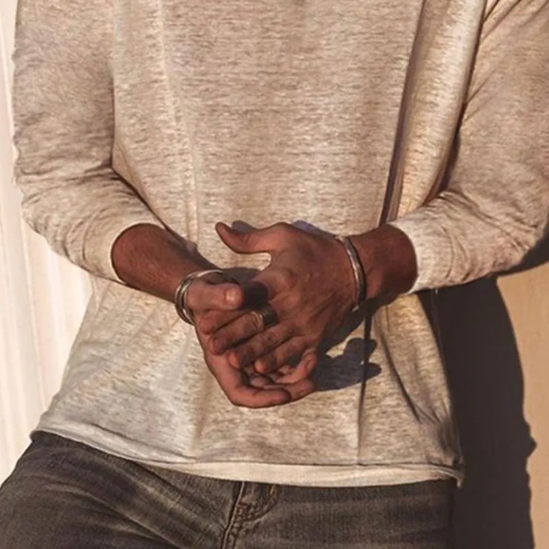 Men's Classic Casual Slim Fit V-Neck Bamboo Cotton Long Sleeve T-Shirt 03940973K sold by Manly product image thumbnail 4