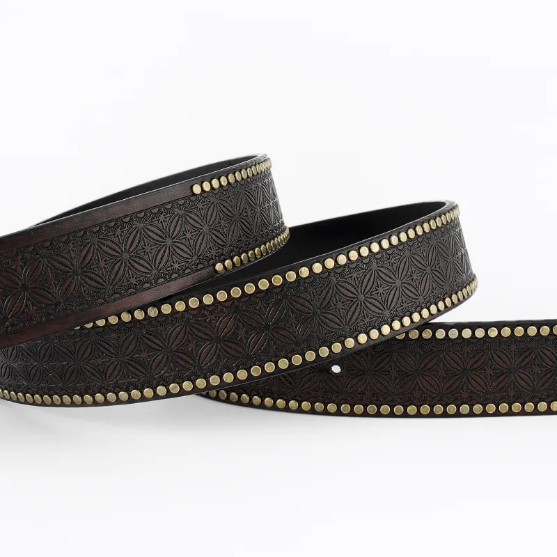 Men's Vintage Western Cowboy Rivet Leather Belt 11766039Y sold by Manly product image thumbnail 4