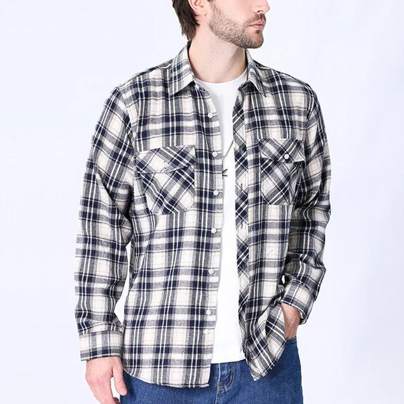 Men's Casual Black and White Checkered Long-sleeved Shirt 20163720U sold by Manly product image thumbnail 2