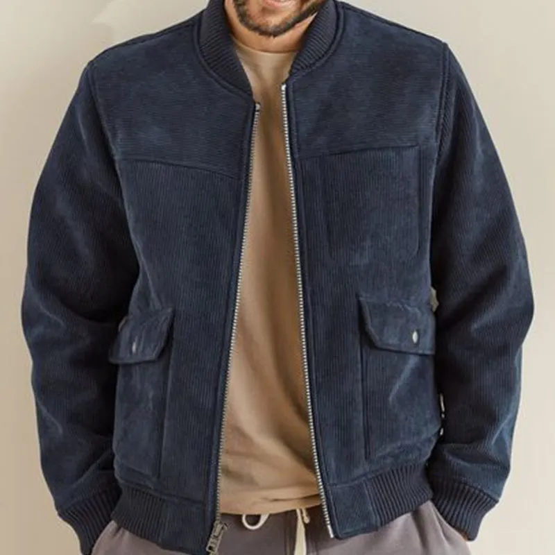 Men's Vintage Navy Corduroy Zip-Up Jacket 53029200U sold by Manly product image thumbnail 3