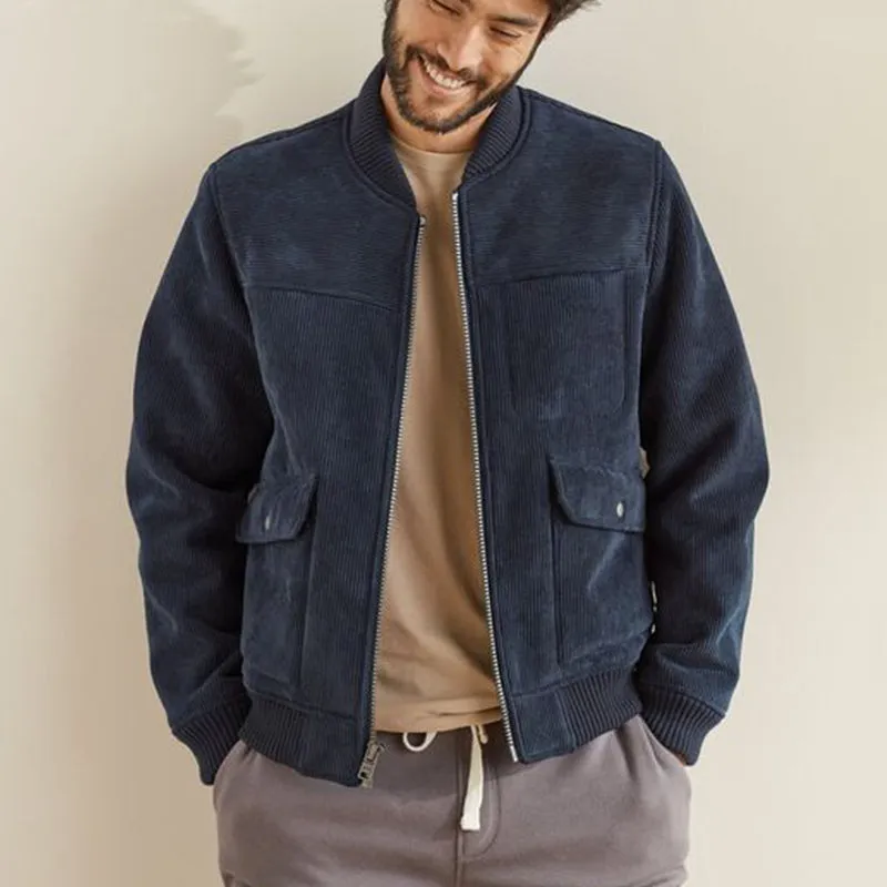 Men's Vintage Navy Corduroy Zip-Up Jacket 53029200U sold by Manly product image thumbnail 2