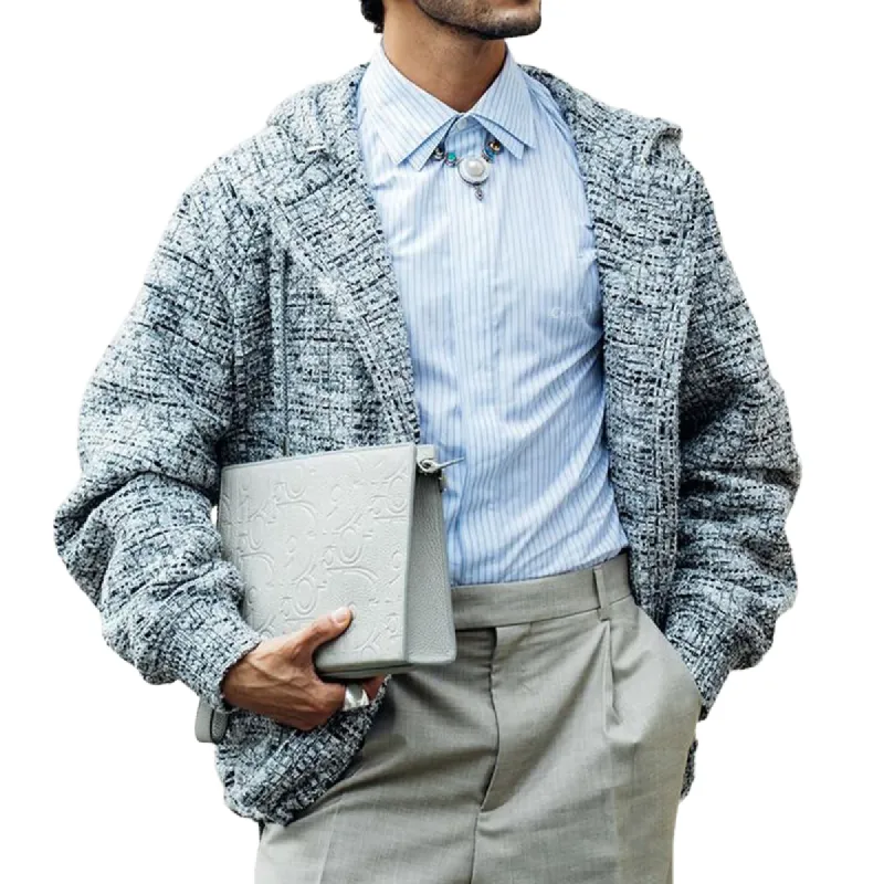 Men's Vintage Loose Black and White Tweed Notch Lapel Jacket 54826500U sold by Manly