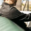 Men's Vintage Black Suede Lapel Zip-Up Jacket 76227740U sold by Manly