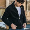 Men's Vintage Black Suede Lapel Zip-Up Jacket 76227740U sold by Manly