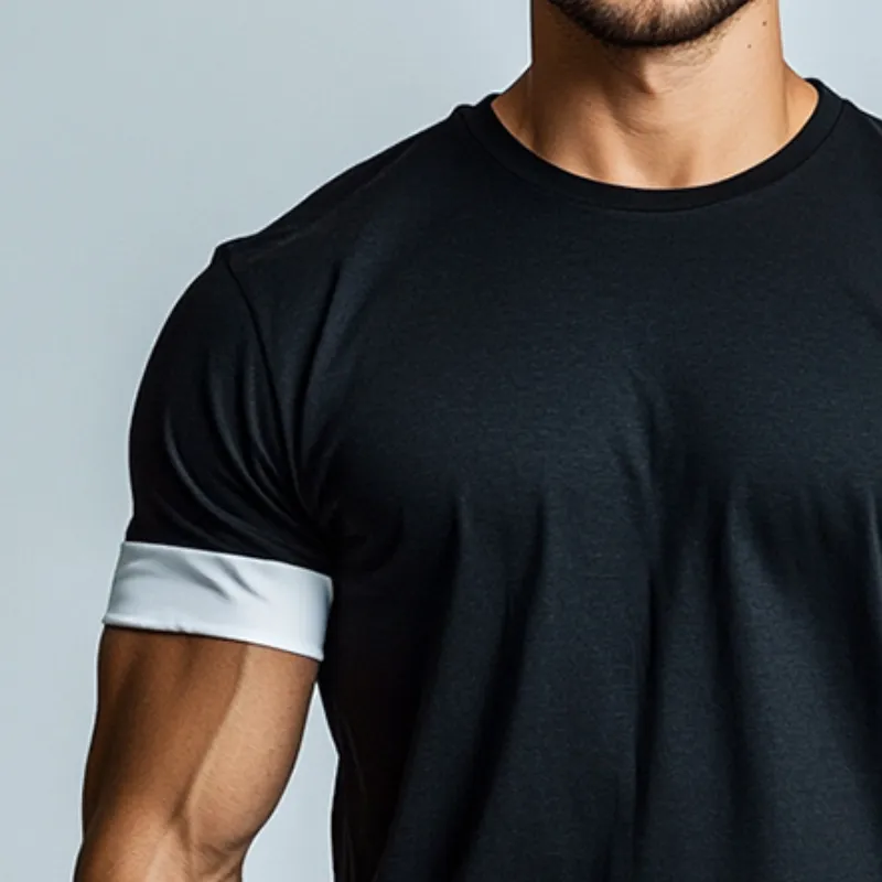 Men's Retro Casual Stitching Round Neck Short Sleeve T-Shirt 36298411TO sold by Manly product image thumbnail 3