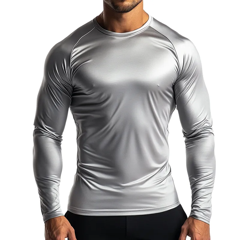 Men's Retro Casual Round Neck Slim Fit Long Sleeve T-Shirt 32187859TO sold by Manly