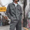 Men's Fashion Denim Long Sleeve Multi-pocket Cargo Jumpsuit 05946628Z sold by Manly