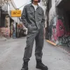 Men's Fashion Denim Long Sleeve Multi-pocket Cargo Jumpsuit 05946628Z sold by Manly