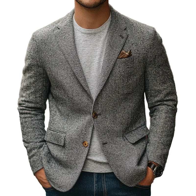 Men's Herringbone Vintage Blazer 19930111X sold by Manly