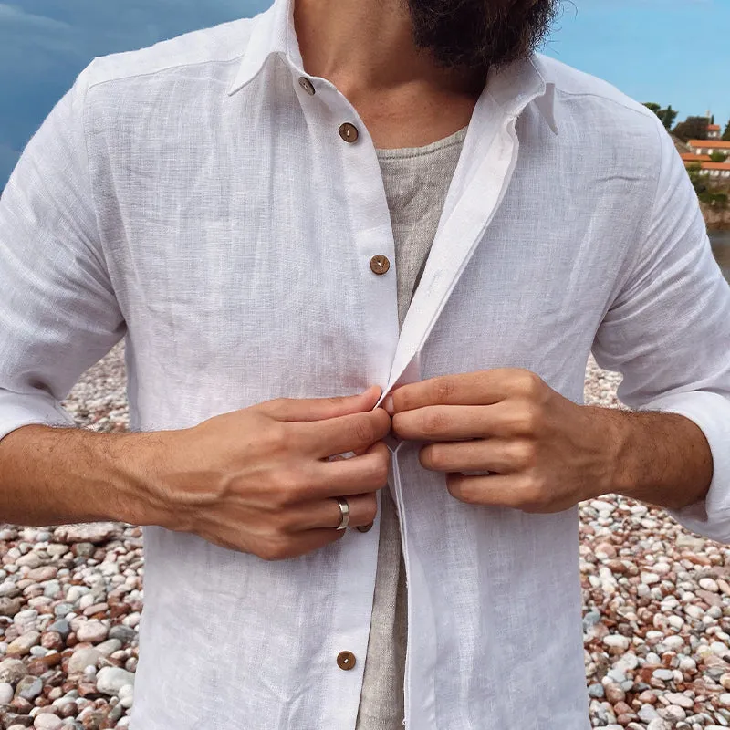 Men's Cotton and Linen Casual Lapel Long-sleeved Shirt 43112178X sold by Manly product image thumbnail 4