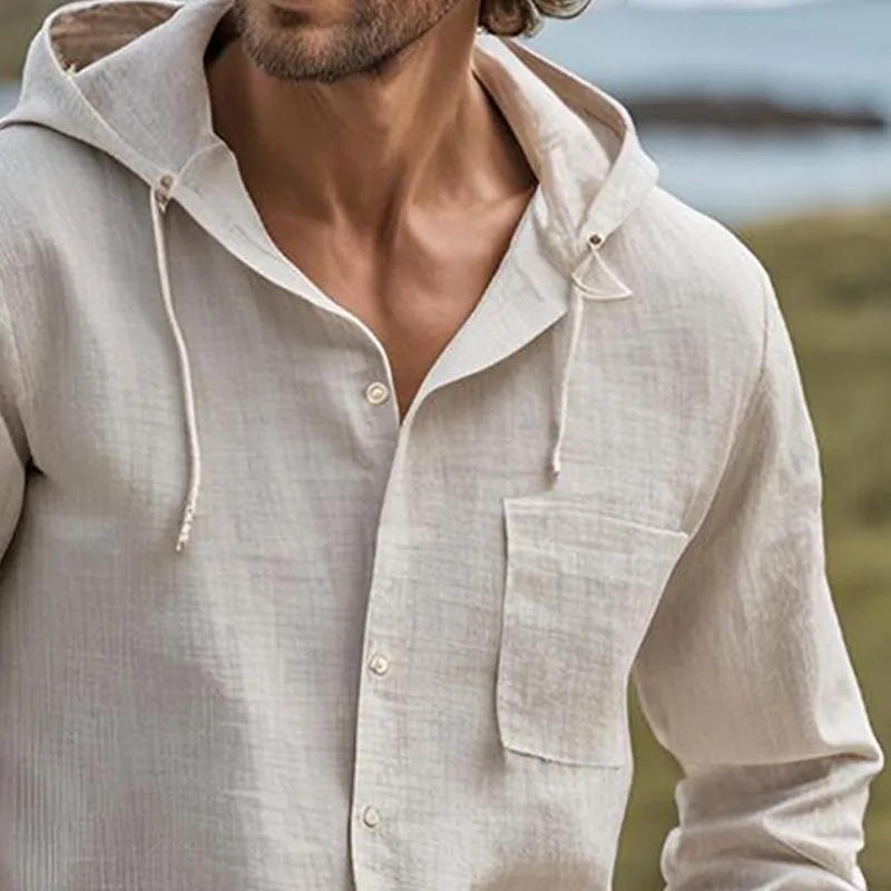 Men's Solid Color Casual Single Breasted Hoodie 89733902X sold by Manly product image thumbnail 3