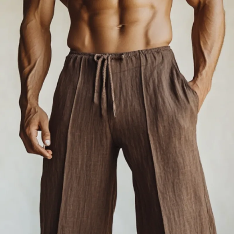 Men's Fashion Cotton And Linen Drawstring Straight Pants 92331013Y sold by Manly product image thumbnail 2
