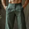 Men's Fashion Cotton And Linen Straight Pants 42278848Y sold by Manly