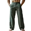 Men's Fashion Cotton And Linen Straight Pants 42278848Y sold by Manly