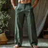 Men's Fashion Cotton And Linen Straight Pants 42278848Y sold by Manly