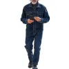 Men's Fashion Denim Long Sleeve Multi-pocket Cargo Jumpsuit 01218958Z sold by Manly