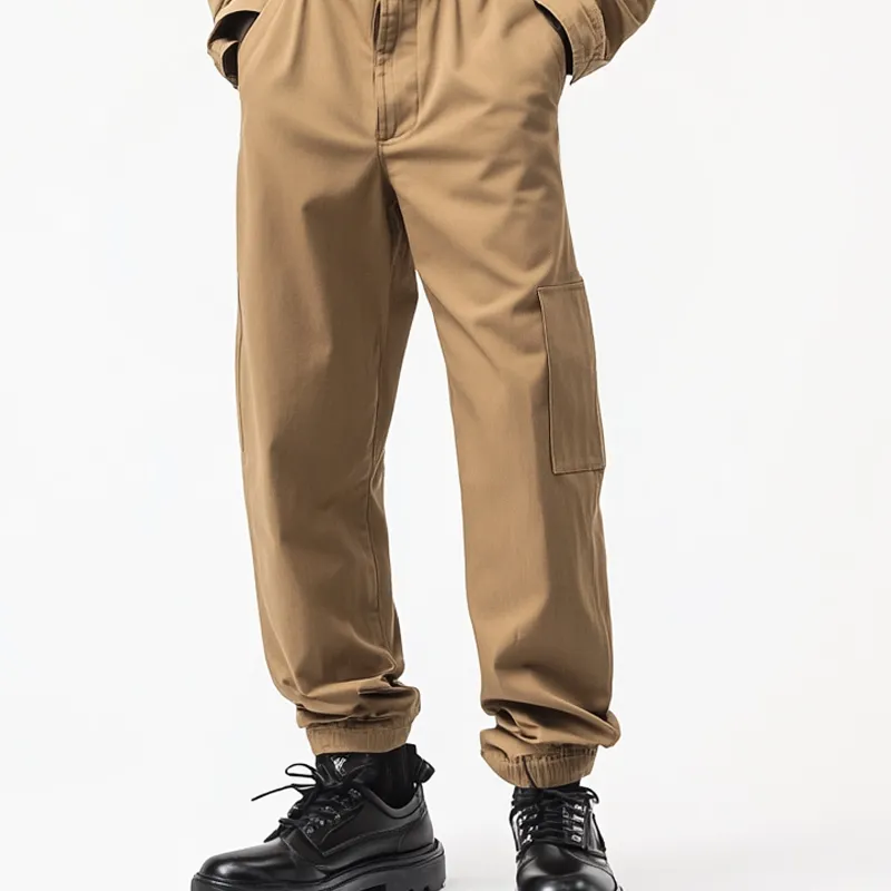 Men's Solid Color Lapel Long Sleeve Multi-pocket Cargo Jumpsuit 19486978Z sold by Manly product image thumbnail 4