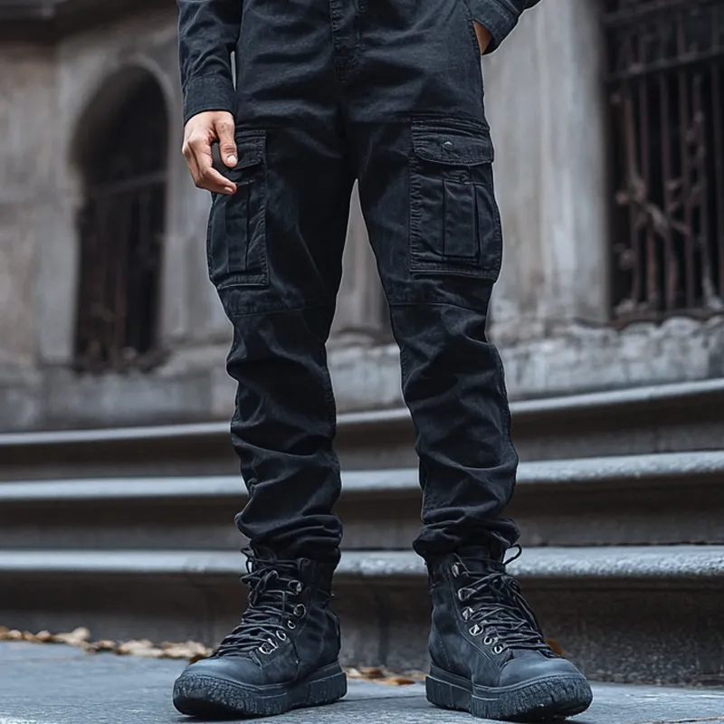 Men's Fashion Denim Long Sleeve Multi-pocket Cargo Jumpsuit 12395329Z sold by Manly product image thumbnail 4