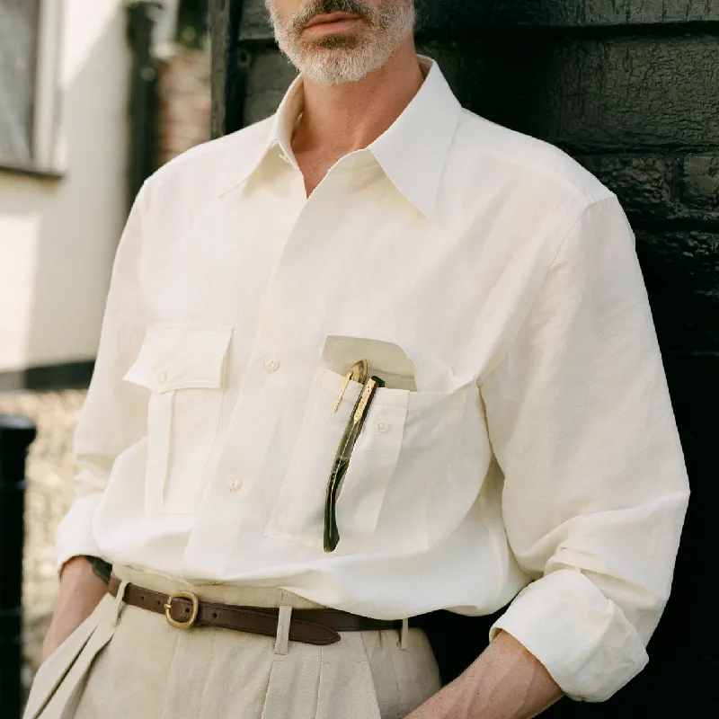 Men's Casual Solid Color Lapel Long Sleeve Shirt 00204528F sold by Manly product image thumbnail 2