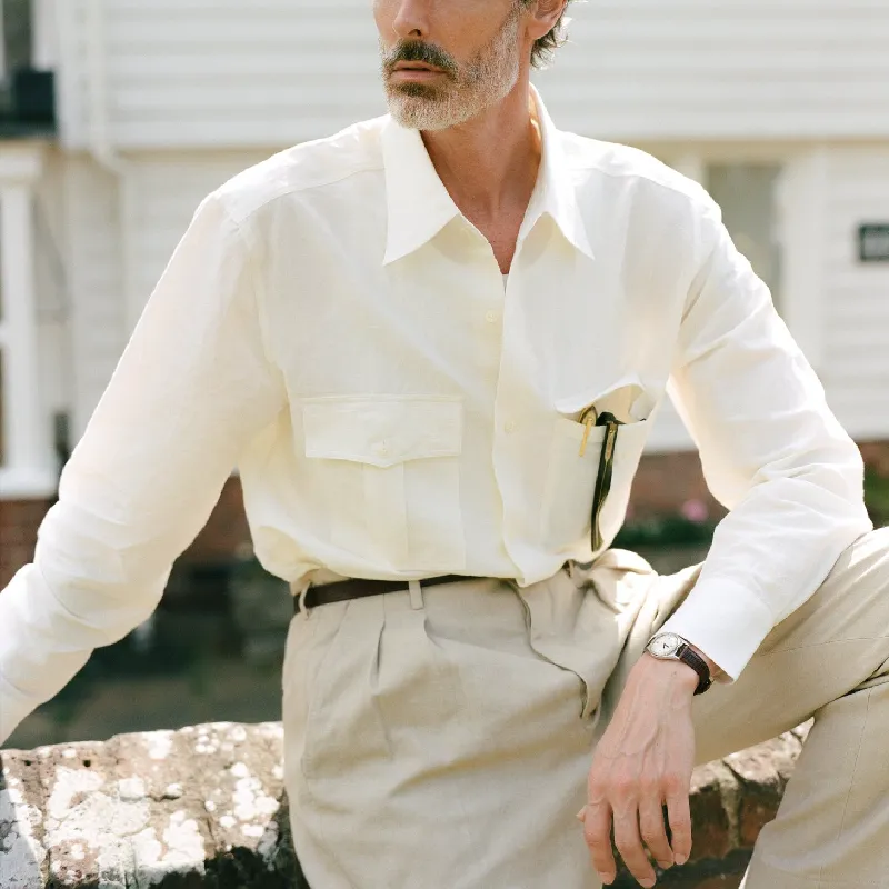 Men's Casual Solid Color Lapel Long Sleeve Shirt 00204528F sold by Manly product image thumbnail 3