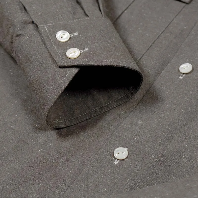 Men's Casual Lapel Cotton and Linen Long-sleeved Shirt 86431115F sold by Manly product image thumbnail 5