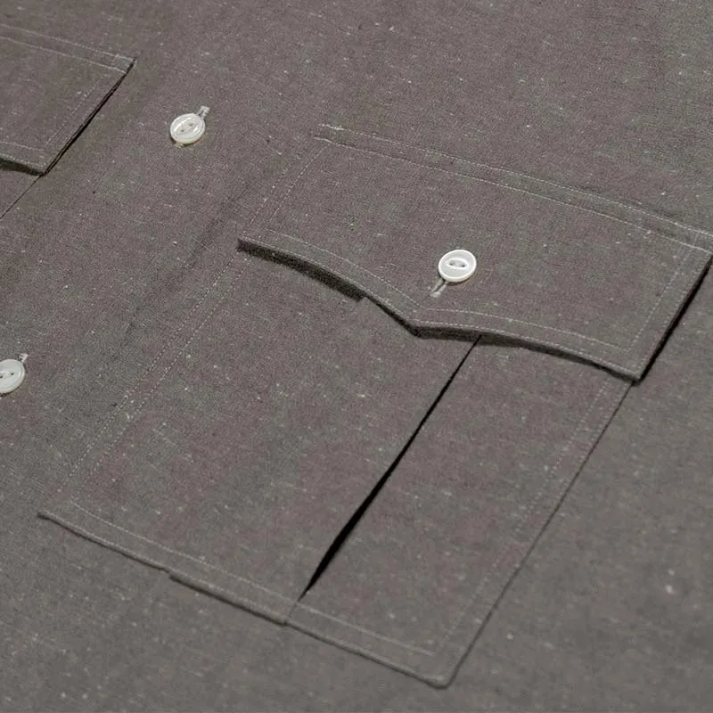 Men's Casual Lapel Cotton and Linen Long-sleeved Shirt 86431115F sold by Manly product image thumbnail 4