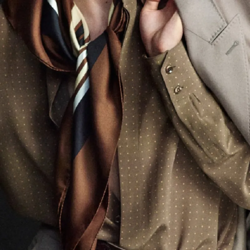 Men's Casual Polka Dot Digital Print Lapel Long Sleeve Shirt 19649597F sold by Manly product image thumbnail 3