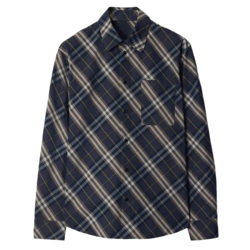 Men's Casual Classic Check Lapel Long Sleeve Shirt 33903246F sold by Manly