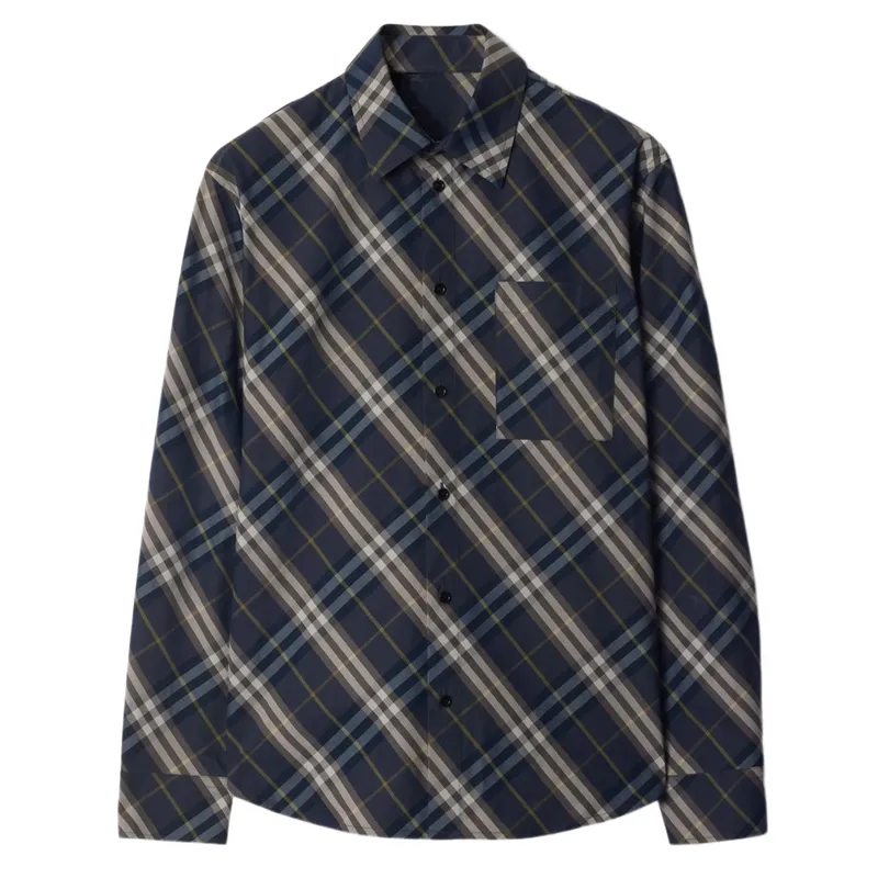 Men's Casual Classic Check Lapel Long Sleeve Shirt 33903246F sold by Manly