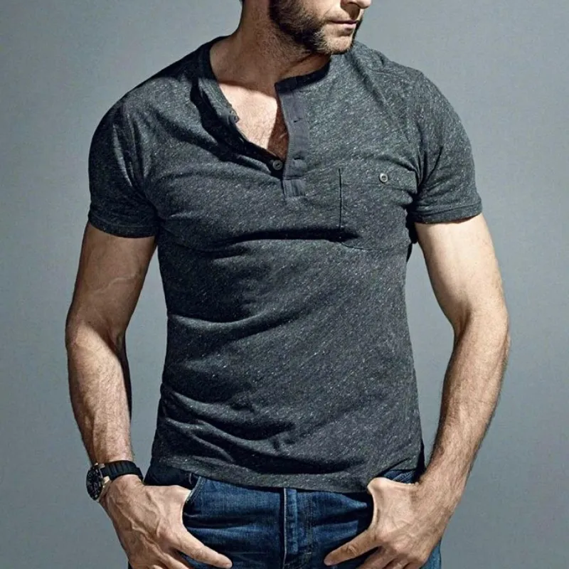 Men's Classic Casual V-Neck Slim Fit Bamboo Cotton Short Sleeve T-Shirt 73916232K sold by Manly product image thumbnail 2