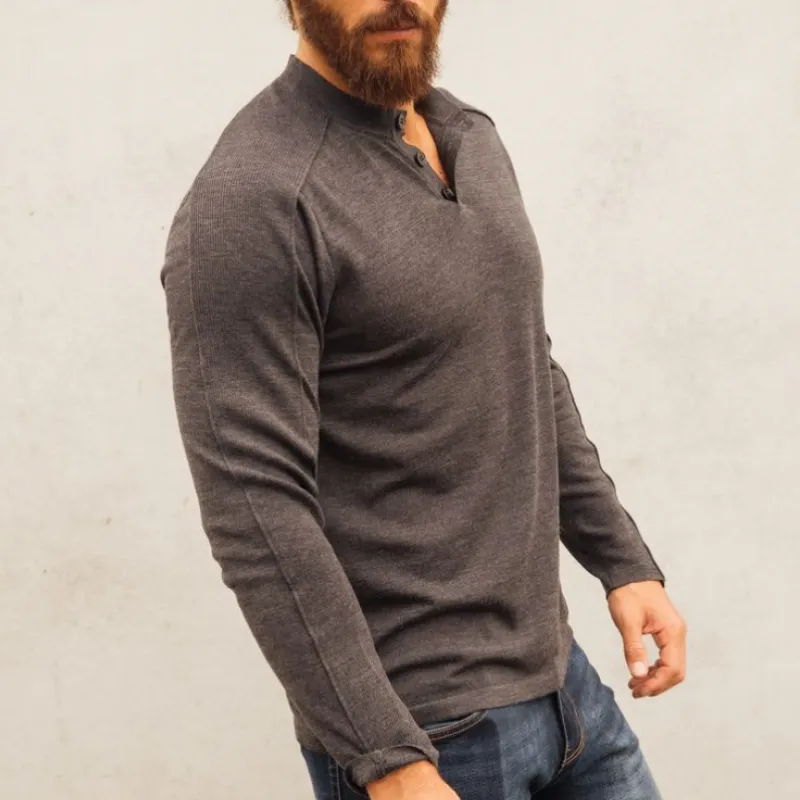 Men's Classic Casual Slim Fit V-Neck Knitted Long Sleeve T-Shirt 74229136K sold by Manly product image thumbnail 3