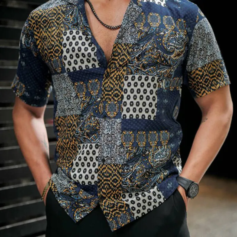 Men's Classic Casual Slim Fit Printed Short Sleeve Shirt 64081825K sold by Manly product image thumbnail 3