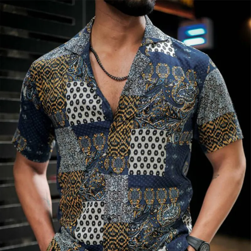 Men's Classic Casual Slim Fit Printed Short Sleeve Shirt 64081825K sold by Manly product image thumbnail 2