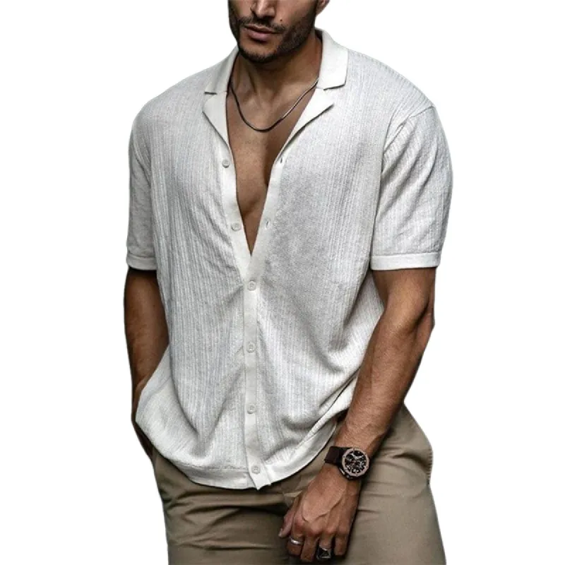Men's Classic Casual Slim Fit Knit Short Sleeve Shirt 24535774K sold by Manly