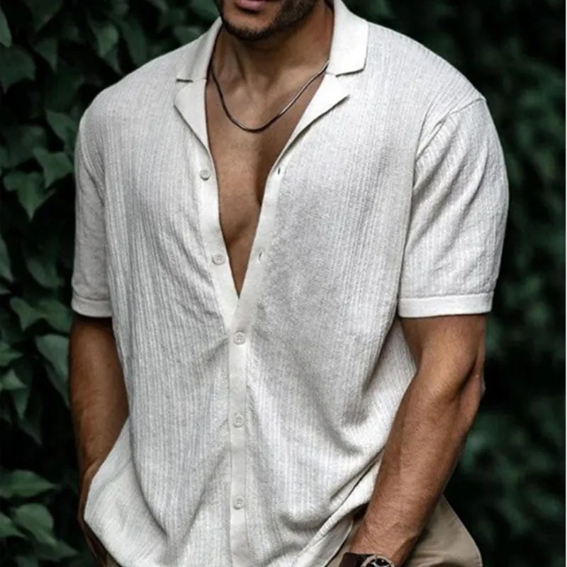 Men's Classic Casual Slim Fit Knit Short Sleeve Shirt 24535774K sold by Manly product image thumbnail 2