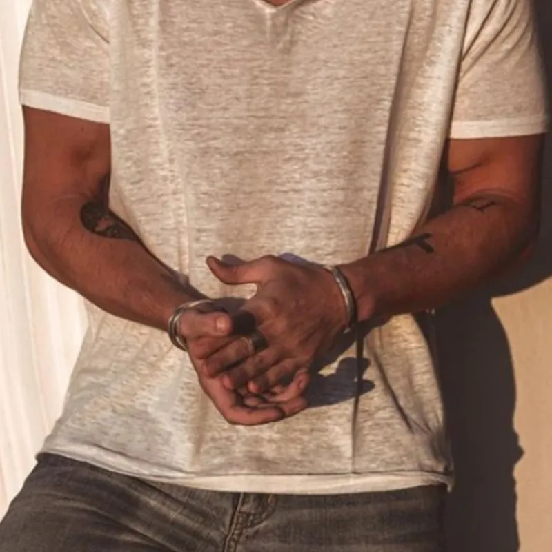 Men's Classic Casual V-Neck Bamboo Cotton Short Sleeve T-Shirt 16077483K sold by Manly product image thumbnail 4