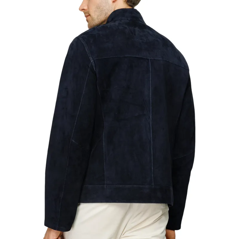 Men's Casual Versatile Stand Collar Zipper Suede Jacket 28870076F sold by Manly product image thumbnail 3
