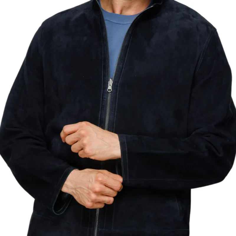 Men's Casual Versatile Stand Collar Zipper Suede Jacket 28870076F sold by Manly product image thumbnail 2