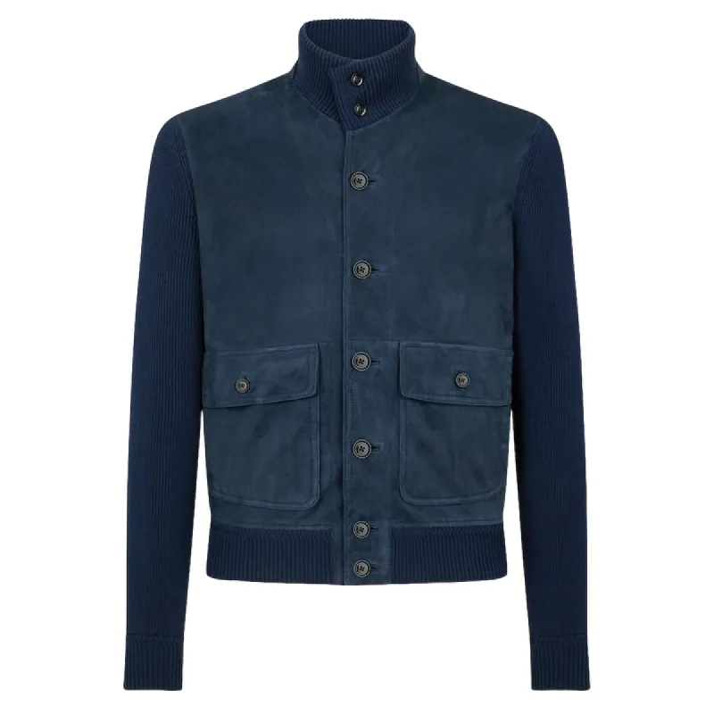 Men's Vintage Fashion Suede Stand Collar Jacket 50250190F sold by Manly