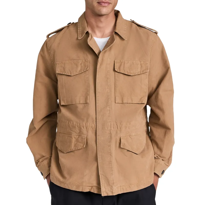 Men's Vintage Casual Multi-Pocket Lapel Single Breasted Canvas Jacket 98665989F sold by Manly