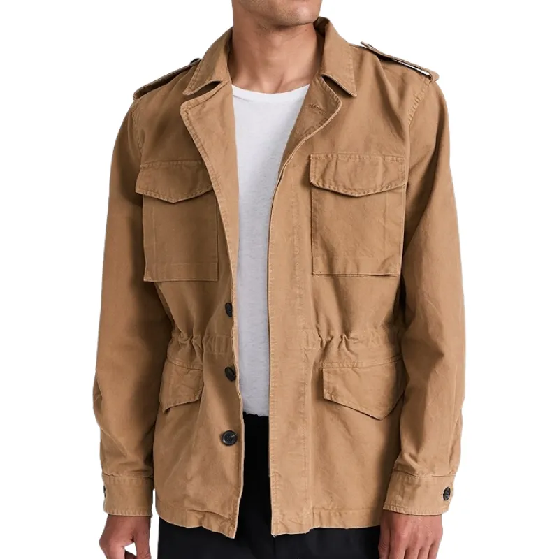 Men's Vintage Casual Multi-Pocket Lapel Single Breasted Canvas Jacket 98665989F sold by Manly product image thumbnail 2