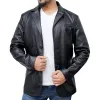 Men's Classic Vintage Lapel Two Button Leather Blazer 77679868F sold by Manly